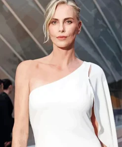 Charlize Theron Wearing White Diamond Painting