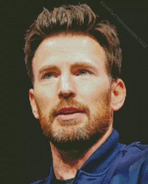 Chris Evans Close Up Diamond Painting