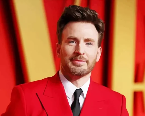 Chris Evans On A Red Suit Diamond Painting