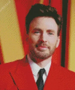 Chris Evans On A Red Suit Diamond Painting