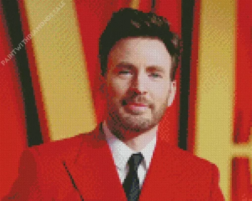 Chris Evans On A Red Suit Diamond Painting