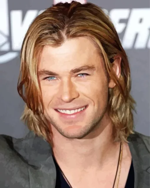 Chris Hemsworth With Long Hair Diamond Painting