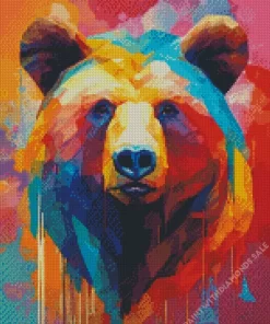 Colorful Bear Abstract Diamond Painting