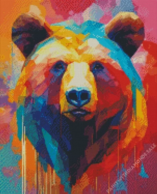 Colorful Bear Abstract Diamond Painting