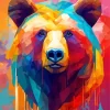 Colorful Bear Abstract Diamond Painting