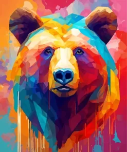 Colorful Bear Abstract Diamond Painting