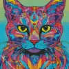 Colorful Cat Abstract Diamond Painting