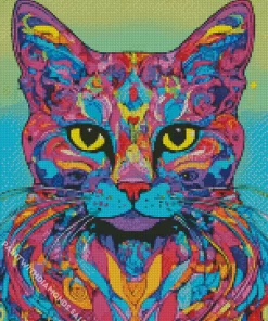 Colorful Cat Abstract Diamond Painting