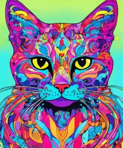 Colorful Cat Abstract Diamond Painting