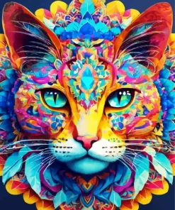 Colorful Cat Art Diamond Painting