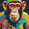 Colorful Monkey Artwork Diamond Painting