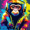 Colorful Monkey Illustration Diamond Painting