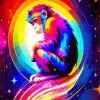 Colorful Monkey In Space Diamond Painting