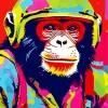 Colorful Monkey Pop Art Diamond Painting