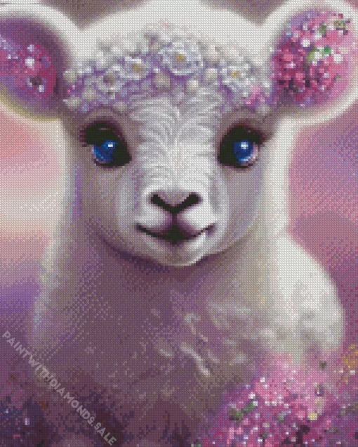 Cute Baby White Lamb Diamond Painting