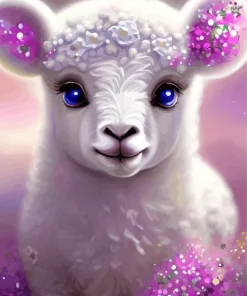 Cute Baby White Lamb Diamond Painting