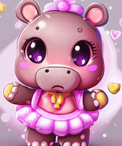 Cute Hippo Kawaii Diamond Painting