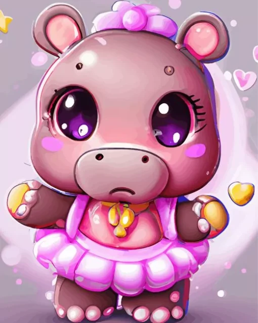 Cute Hippo Kawaii Diamond Painting