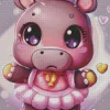 Cute Hippo Kawaii Diamond Painting