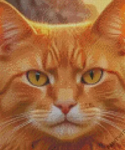 Cute Orange Cat Diamond Painting