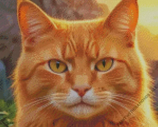 Cute Orange Cat Diamond Painting