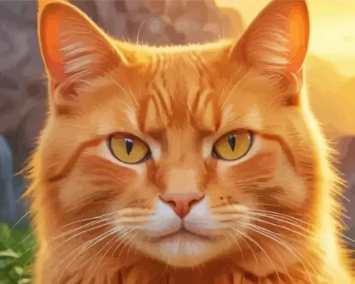 Cute Orange Cat Diamond Painting