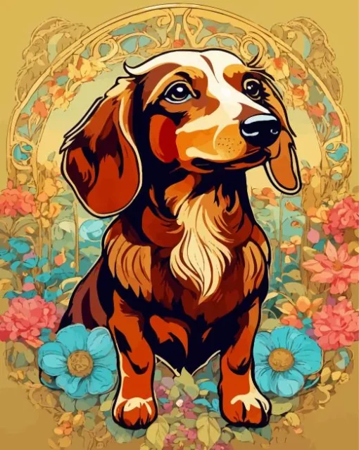 Dachshund Dog Art Diamond Painting