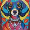 Dachshund Dog Wearing Diamond Necklace Diamond Painting