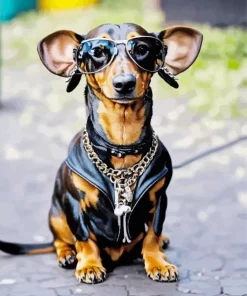 Dachshund Dog With Sunglasses Diamond Painting