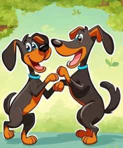 Dachshund Dogs Couple Diamond Painting