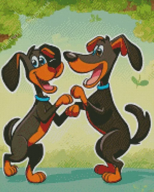 Dachshund Dogs Couple Diamond Painting