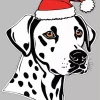 Dalmatian With Santa Hat Diamond Painting