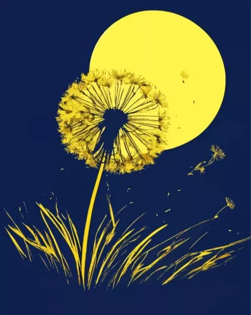 Dandelion And Moon Art Diamond Painting