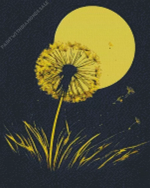 Dandelion And Moon Art Diamond Painting