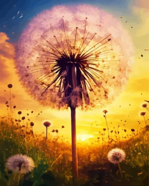 Dandelion With Sunrise Diamond Painting