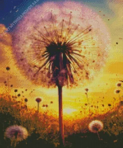 Dandelion With Sunrise Diamond Painting