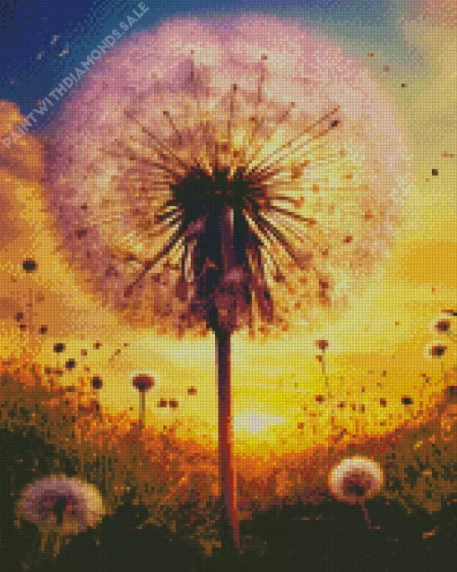 Dandelion With Sunrise Diamond Painting