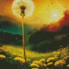 Dandelions Field In Sunset Diamond Painting