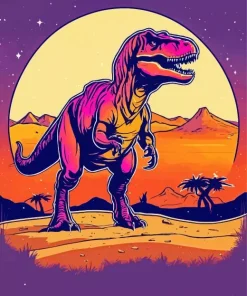 Dinosaur In Desert Diamond Painting