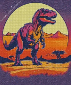 Dinosaur In Desert Diamond Painting