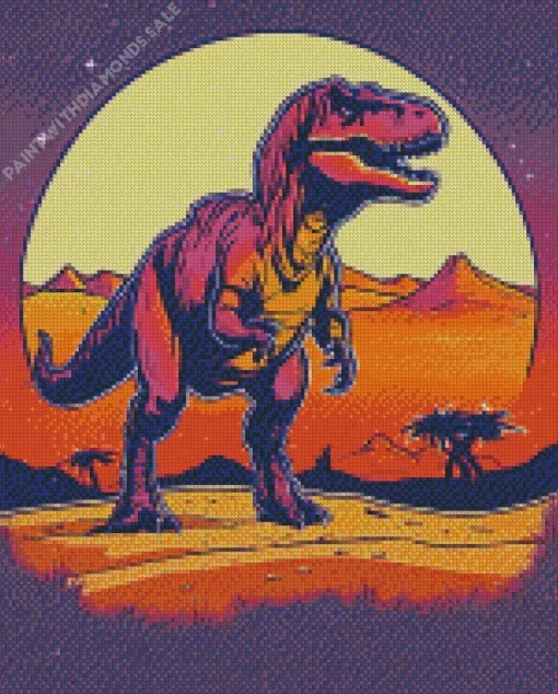 Dinosaur In Desert Diamond Painting