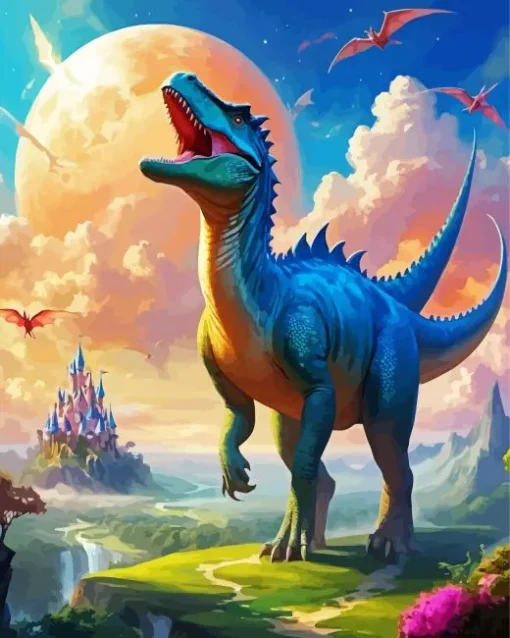 Dinosaur In Fairytopia Diamond Painting