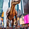 Dinosaur In Times Square Diamond Painting