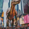 Dinosaur In Times Square Diamond Painting