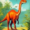 Dinosaur With Longneck Diamond Painting