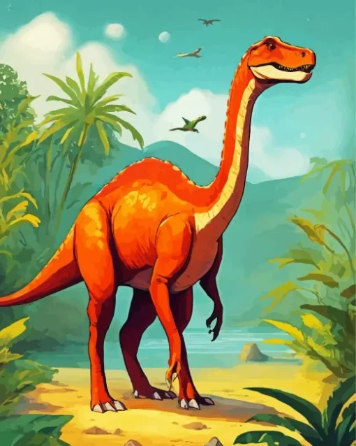 Dinosaur With Longneck Diamond Painting