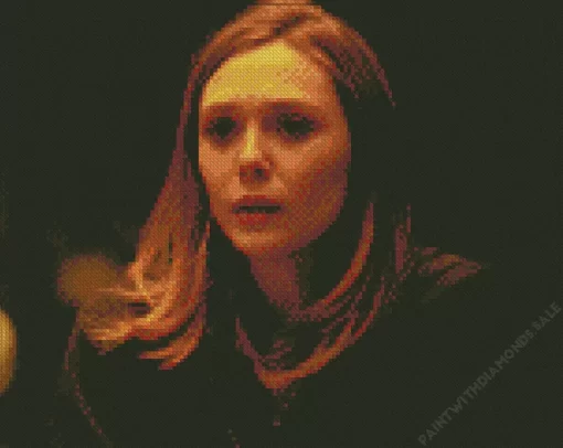 Elizabeth Olsen In Red Lights Diamond Painting