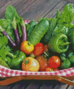 Fresh Vegetables In Basket Diamond Painting