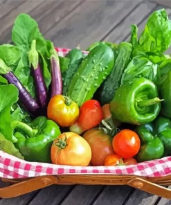 Fresh Vegetables In Basket Diamond Painting