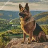 German Shepherd With Landscape Diamond Painting